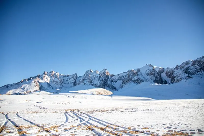 Snow-covered mountains