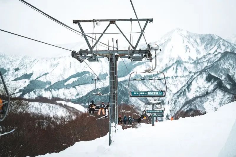 Chairlift over the snow